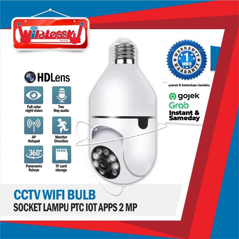 Ip Camera Dome Model Cctv Light Bulb with Led Harga  69,000 rupiah*Gratis Ongkir