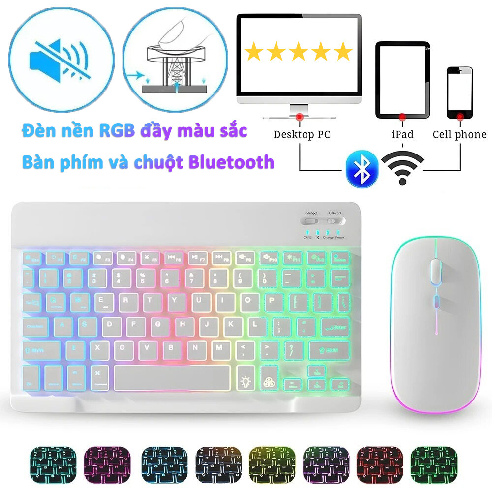 Vận chuyển 24 giờ - bàn phím bluetooth không dây và chuột bluetooth có máy tính xách tay đèn led, cho máy tính bảng điện thoại di động ipad