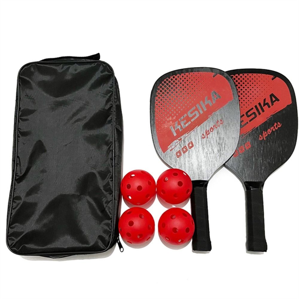 Ruo R Không-Trượt Dưa Mái Chèo Vợt Đặt Poplar 4 Pickleballs Pickleball Bóng Với Túi xách tay di động Pickleball Mái Chèo nam nữ