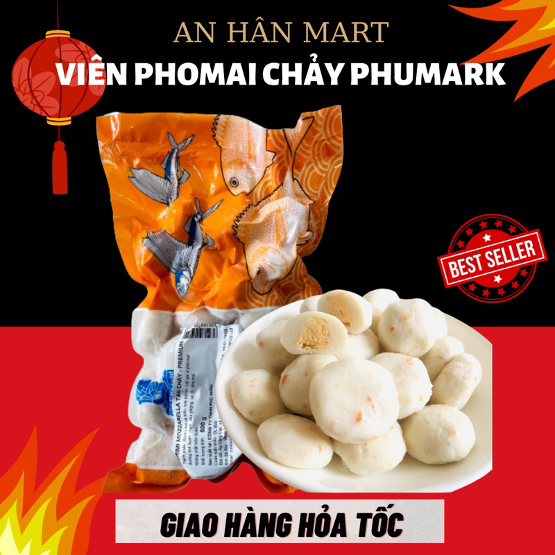 Viên thả lẩu phomai Mozzarella Tan Chảy Phú Mark gói 500g