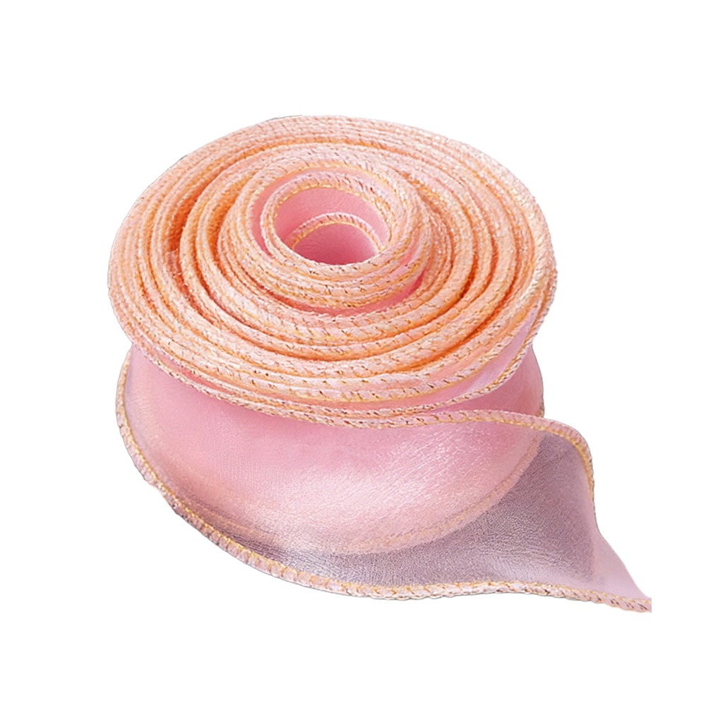 BELLETEN 10 Yards Length Organza Ribbon 4cm Width Wired Design Wavy Edge Ribbon Packaging Supplies Satin Texture Fishtail Ribbon Flower Bouquet