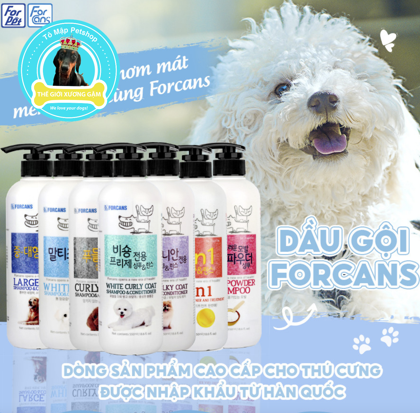 [LINK TỔNG HỢP] FORCANS Sữa Tắm Chó Mèo Lưu Hương Bền Lâu (550ml)