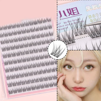 SUJIOO3 Đồ sộ không cần keo tự dính lông mi giả lông đuôi cá hướng dương dày uốn cong lông mi mở rộng mắt Anime tự làm