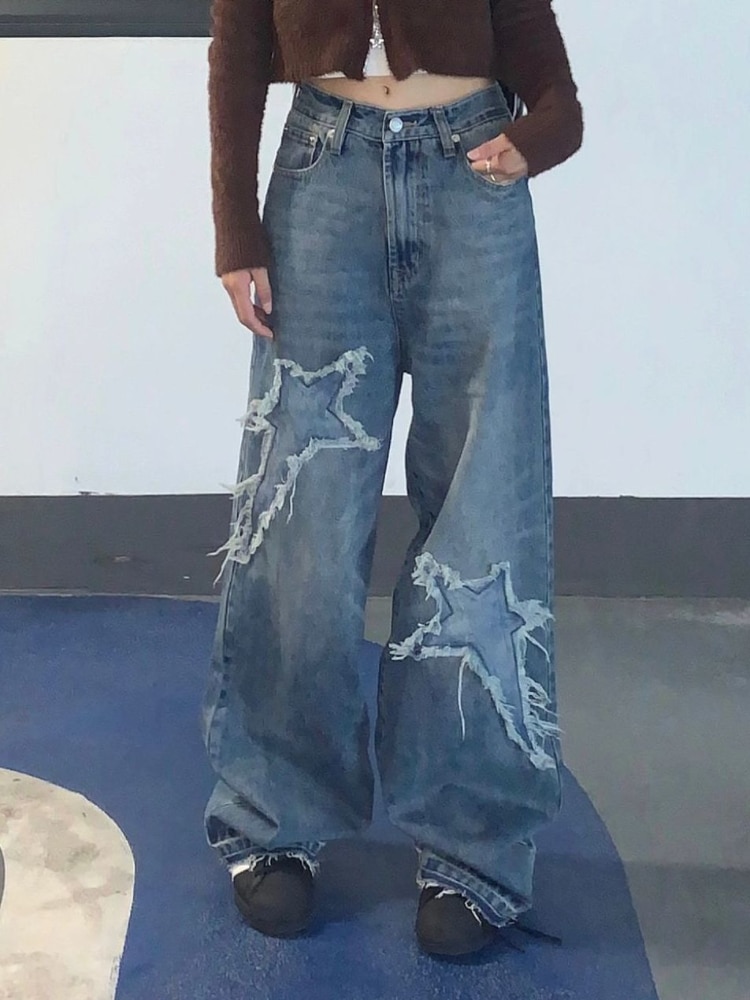 Bold Shade Grunge 90s Urban Style Boot Cut Pants High Waist Black