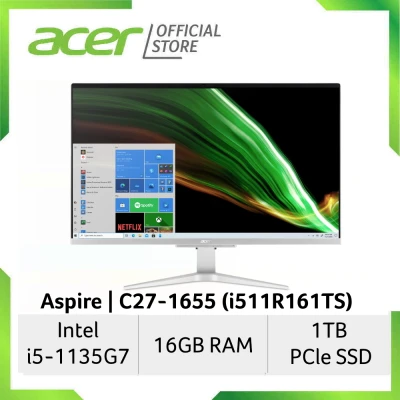 [NEW MODEL] Acer Aspire C27-1655 (i511R161TS) 27- Inch FHD IPS All-In-One Desktop | 11th Gen intel Processor | 16GB RAM | 1TB SSD