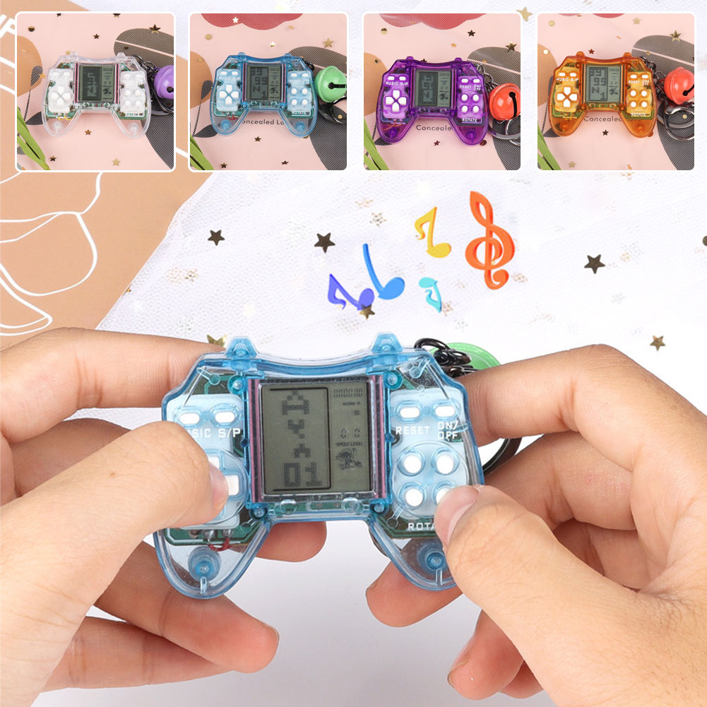 Hittime Máy chơi game cầm tay mini Tetris trò chơi điện tử được xây dựng trong 26 trò chơi Tetris trò chơi video trò chơi cầm tay Keychain trẻ em Quà tặng