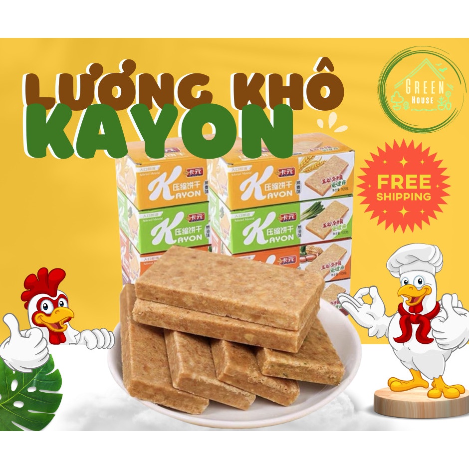 Hộp 20 bánh lương khô Kayon mix các vị, lương khô nội địa Trung Quốc tiện lợi