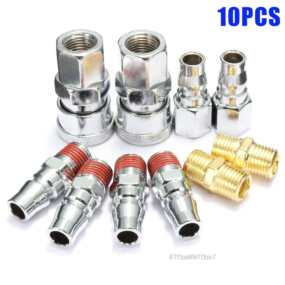 10 Chiếc 1/4 Inch BSP Dòng Không Khí Vòi Máy Nén Lắp Cổng Kết Nối Khớp Nối Nhanh Khí Nén Phần Cho Không Khí Dụng Cụ Phần Cứng TF-Ete-VN