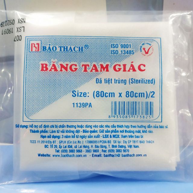 Băng tam giác Bảo Thạch đã tiệt trùng, băng cố định chi chấn thương