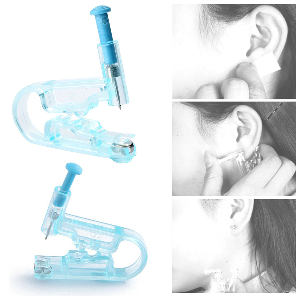 Erya cửa hàng màu xanh asepsis an toàn tai công cụ dùng một lần cơ thể Tai Kit Bông tai đinh tán