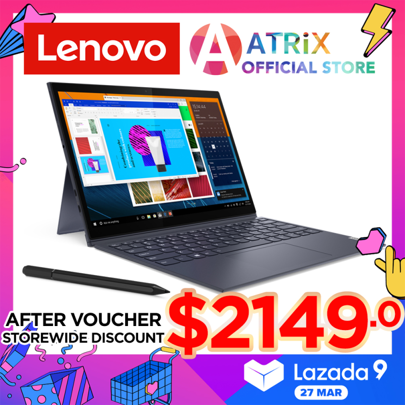 【Same Day Delivery】Lenovo Yoga Duet 7〖Free Office 2019〗13.3inch 2160x1350 IPS touchscreen 450nits | i7-10510U | 16GB RAM | 512GB SSD | WIFI6 | Win10 Pro | 789g 42Wh | 3Yrs Lenovo Onsite Warranty | 82AS001DSB | Free E-color Pen worth $238