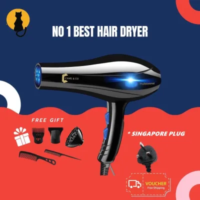 [SG Ready Stock] 5in1 Professional Blue Ray Ionic Tech 2200 Hair Dryer Saloon 850W Strong Wind Pengering Rambut Hairdry