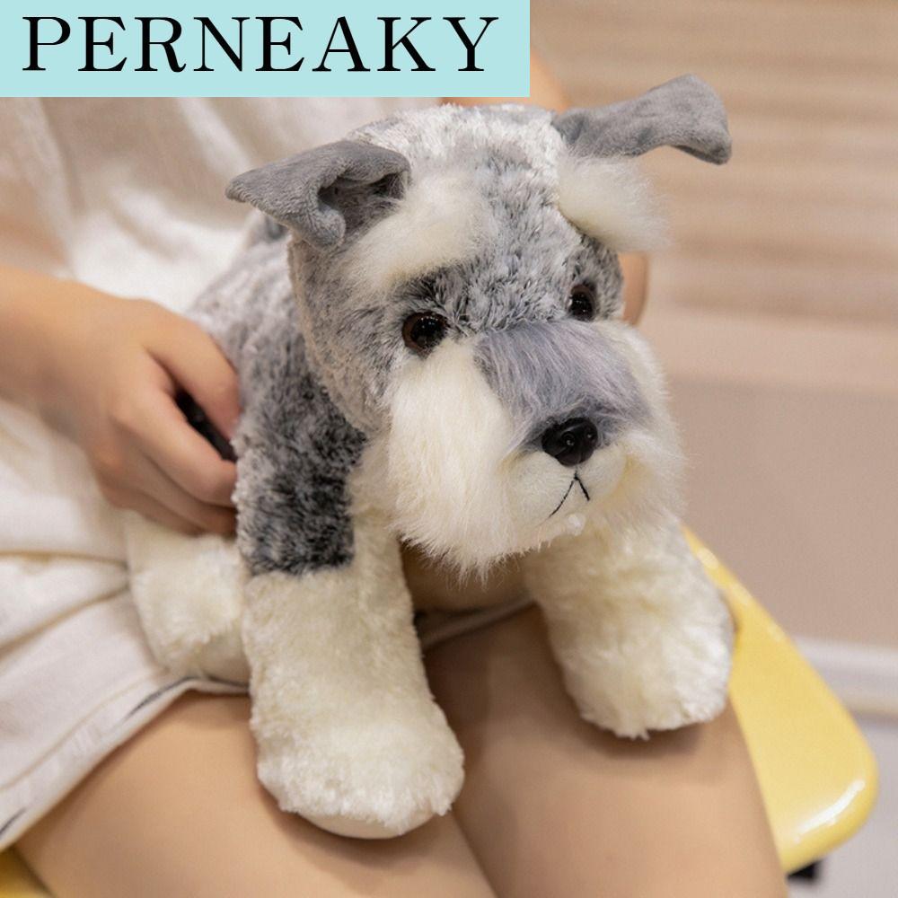ตุ๊กตาผ้านุ่ม ตุ๊กตาของขวัญน่ารัก PERNEAKY การจำลองแบบจำลอง ตุ๊กตาสุนัขชเนาเซอร์ 22/30/40 ซม. ตุ๊กตาสัตว์ยัดไส้ ของเล่นตุ๊กตาสุนัข เด็กๆเด็กๆ ตุ๊กตานุ่มๆ ตุ๊กตาลูกสุนัขยัดไส้ เด็กชายเด็กหญิง