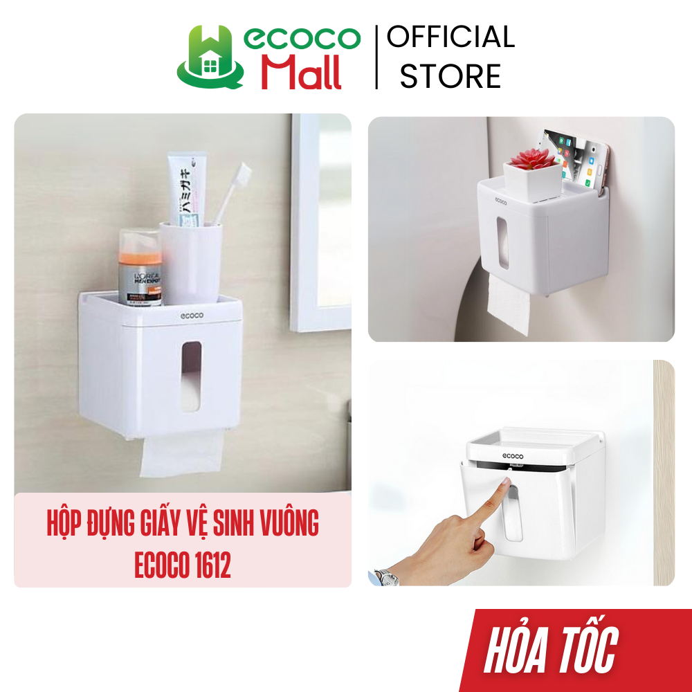 Hộp đựng giấy vệ sinh ecoco vuông 1612