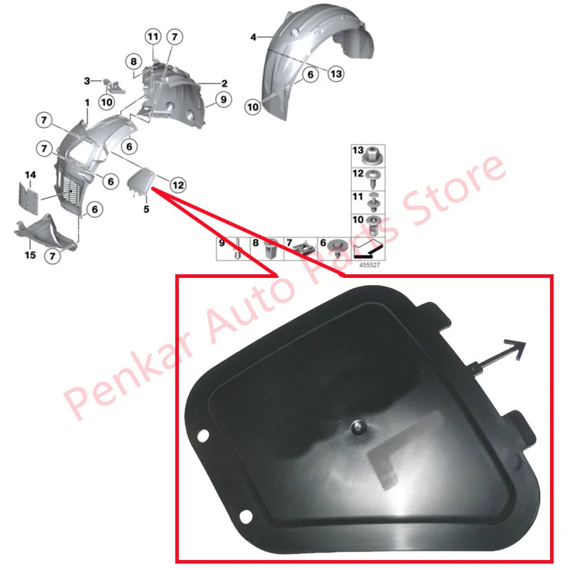 51717187043 51717187044 Fender Liner Access Cover For BMW F07 F10 F11 F18 520 523 525 528 530 535 550 M5 F06 F12 F13 640 650 M6