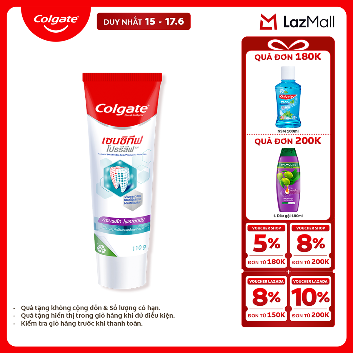 Kem đánh răng Colgate ngăn ê buốt Sensitive Pro Relief bảo vệ toàn diện dành cho răng nhạy cảm 110g