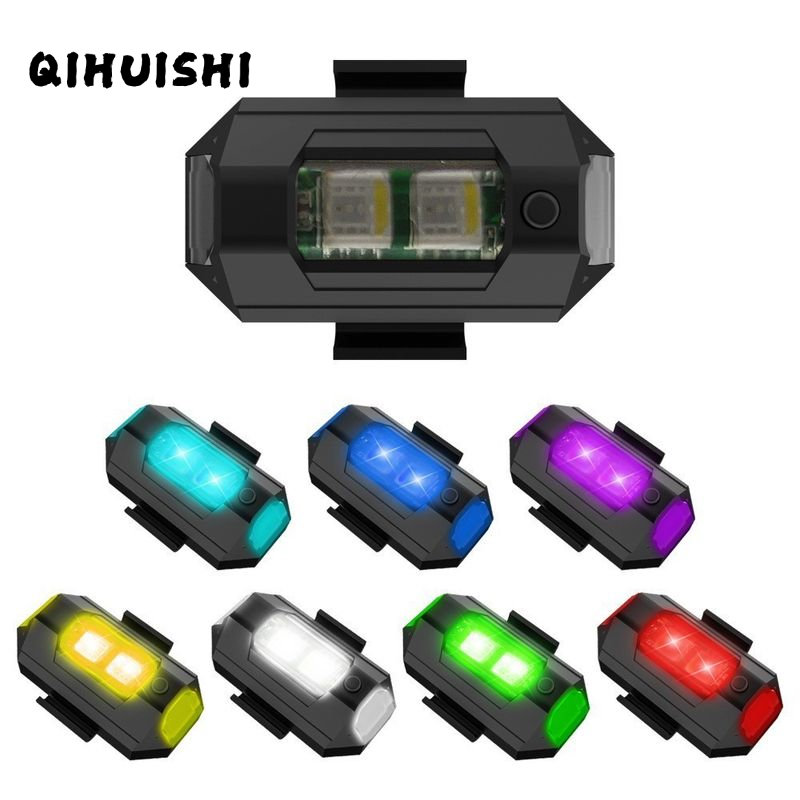 QIHUISHI Motorcycle Aircraft Light LED Flashing Warning Lamp for Night Riding Decoration and Safety Giá 20,000 Đồng*Miễn phí vận chuyển