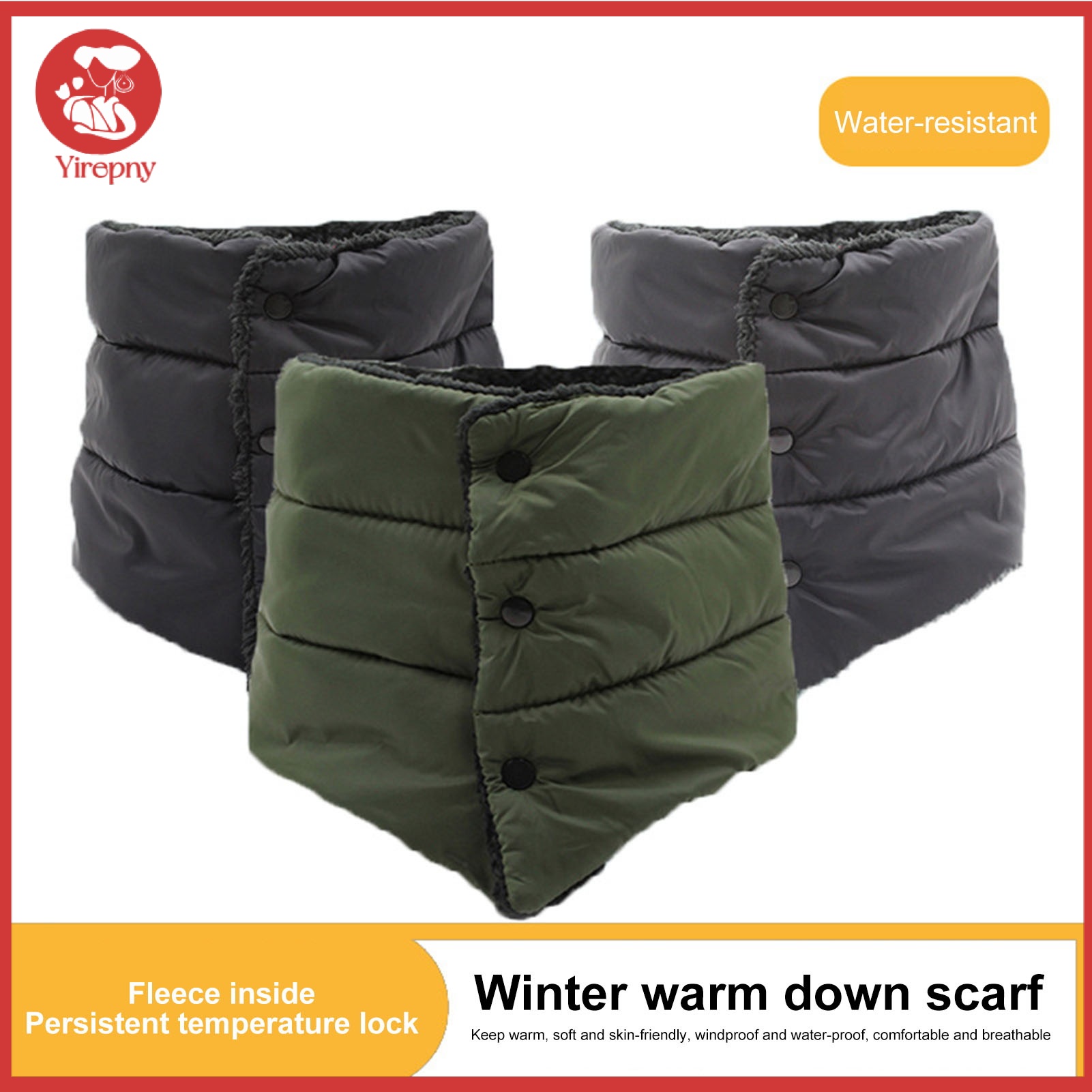 Yirepny Women Down Scarf High Collar Design Thickened Velvet Lining Scarf Waterproof Versatile Solid Color Cozy Scarf ราคา 209 บาท*ส่งฟรี