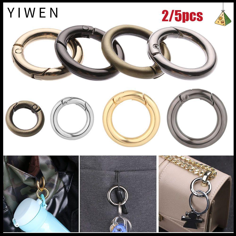 YIWEN 2 5pcs High quality Round Push Trigger Plated Gate Carabiner Purses