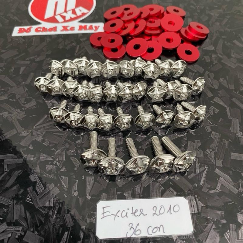 Bộ ốc áo inox 304 Salaya Mẫu Ngôi Sao, các dòng xe ex, wave, dream, future, sirius, ab, vision, winner, vario, satria…