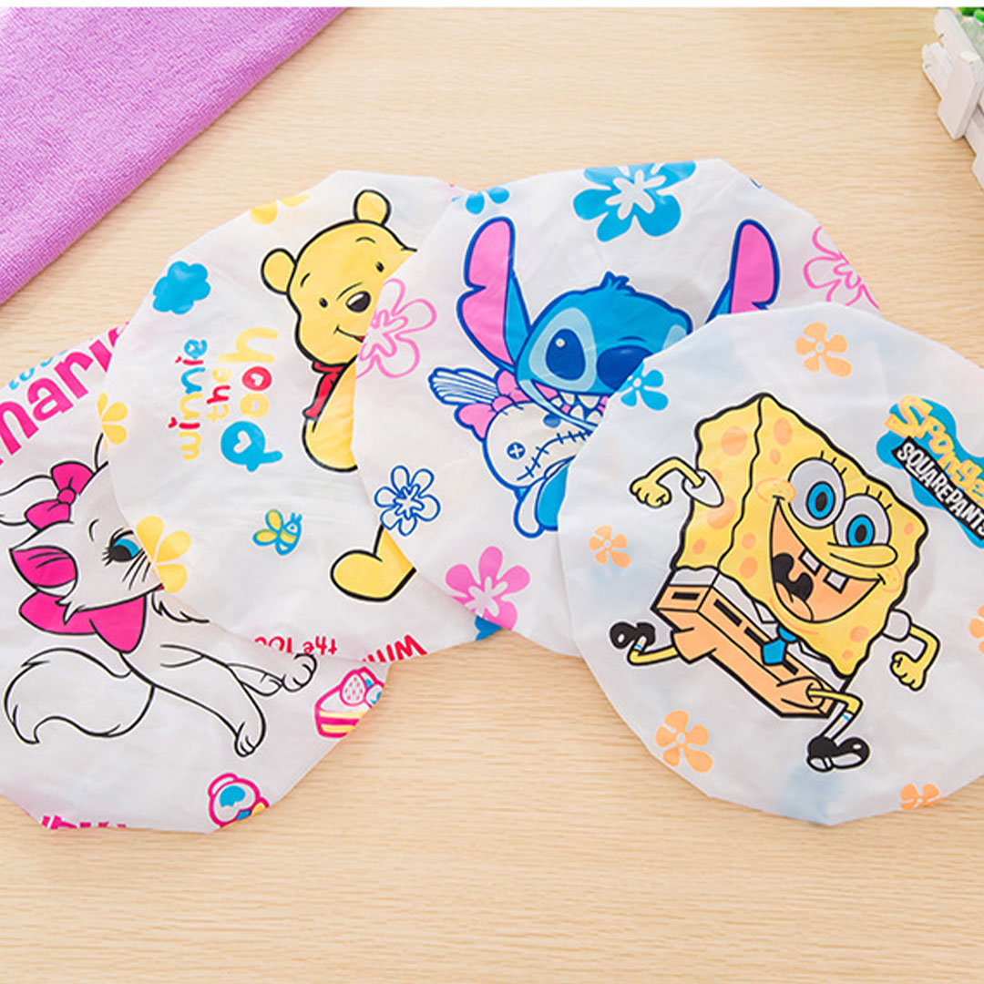 Double-layer Shower Cap Waterproof Thicked PEVA Reusable Elastic Band Hair Protect Bathroom Shower Hat