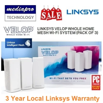Linksys WHW0303 VELOP Whole Home MESH WI-FI System (Pack OF 3) - 3 Year Local Linksys Warranty