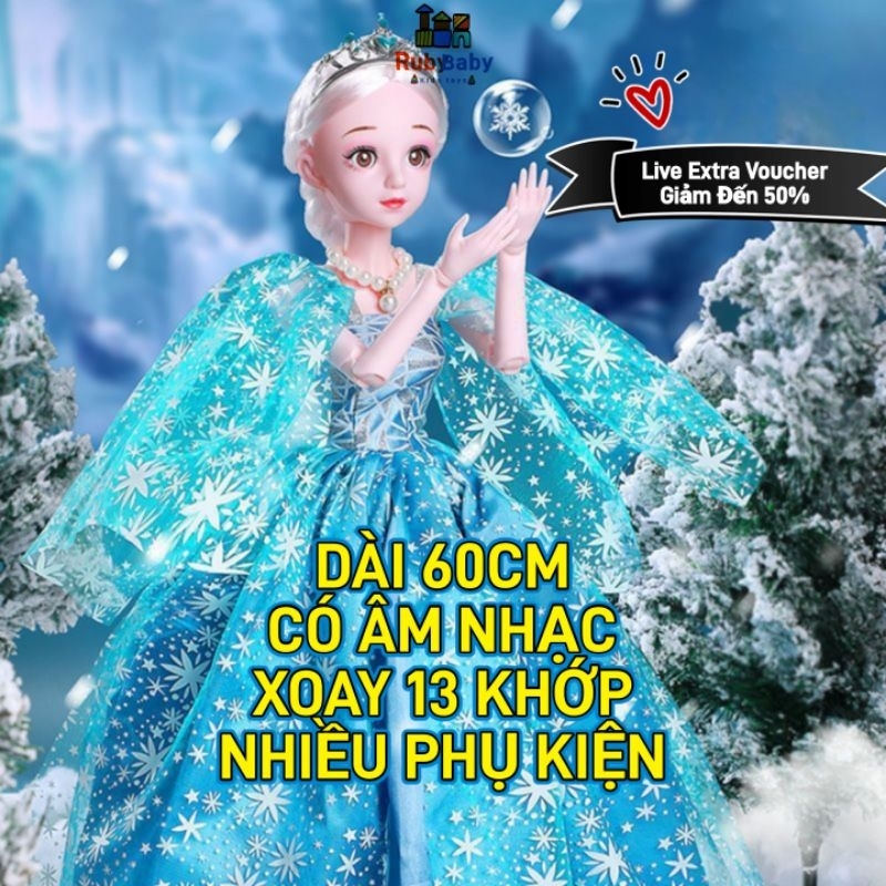 Búp bê Barbie búp bê Elsa có khớp 60cm, bộ đồ chơi búp bê đồ chơi