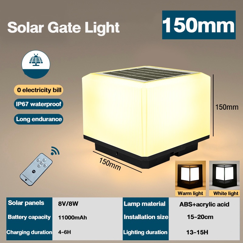 Solar Gate Light Outdoor Lighting Waterproof IP67 Lampu Pagar 太陽能燈戶外 Solar Pillar Light Fence Post Garden Lights