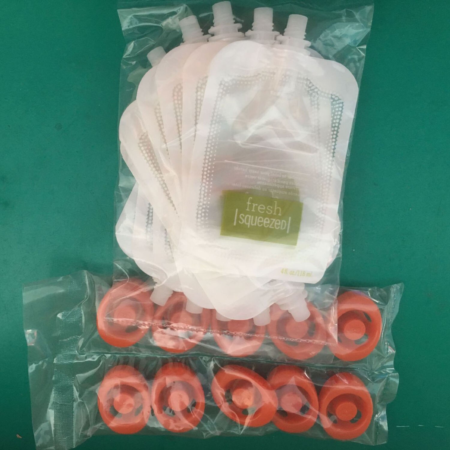 Beikangmei 50pcs Single Use Food Pouch Packaging Squeeze Pouch Plastic Smoothie Squeeze Bags Refillable Fresh Storage Bag With