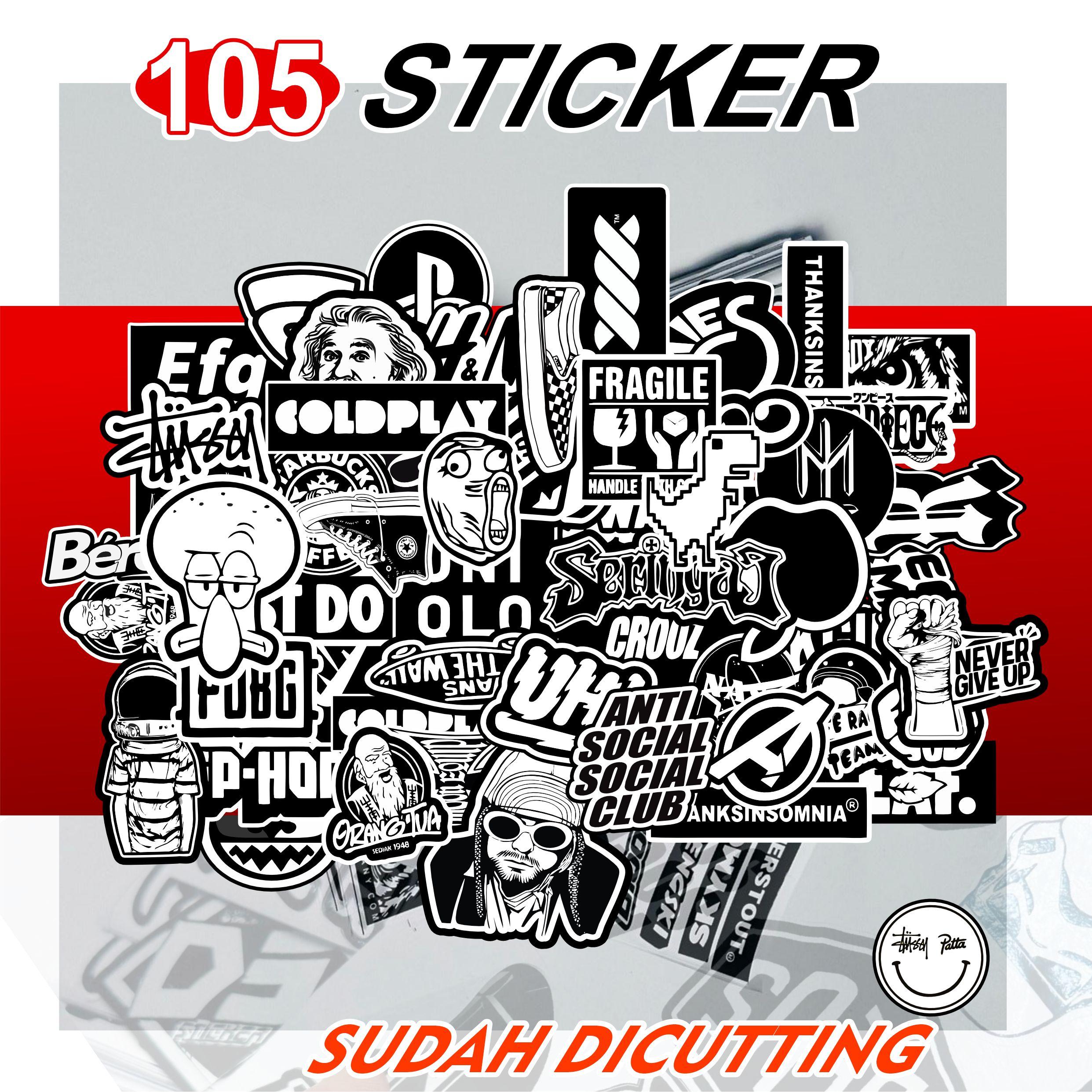 DS Sticker- Sticker Aesthetic 106 Pcs Stiker Random Mini Sudah Dipotongi Tempel Di Helm HP Laptop