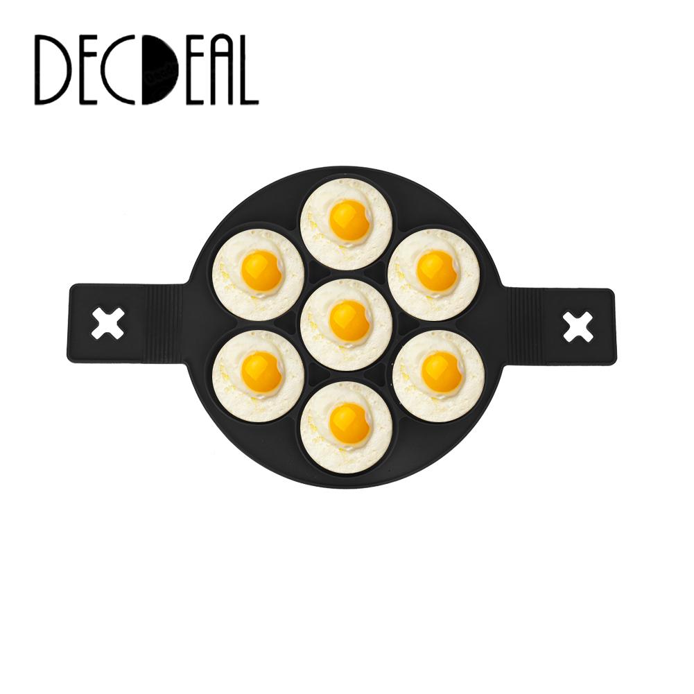 7 Holes Round Egg Cooking Rings Pancake Making Mold for Induction Cookers Frying Eggs Mini Pancakes for Egg Muffins