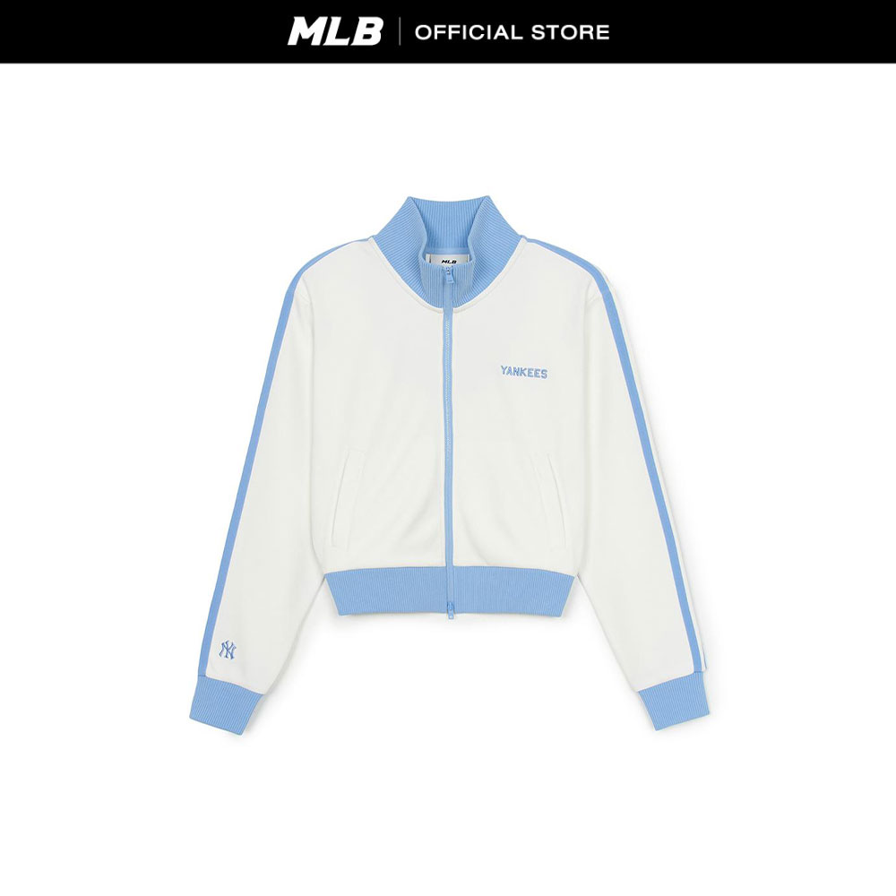 MLB Training Top Women'S Varsity Color-Block Stand-Neck 2-Way Zip-Up Jacket Model 3FTRV1151 50IVS Ivory ราคา 4,491 บาท*ส่งฟรี