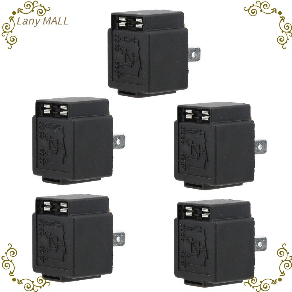 LANY MALL 5PCS Bảo vệ hợp nhất Rơle đèn nháy ô tô Chống thấm nước Đen Rơle đèn nháy Cài đặt thuận tiện Hộp chuyển tiếp Điện tử ô tô