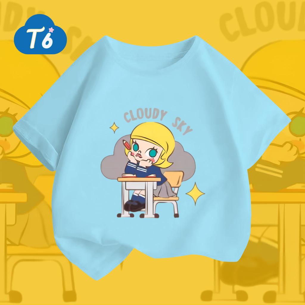 T6🔥มาใหม่ ลายเยอะ ผ้าดีมาก🔥เสื้อยืด summer เสื้อยืด oversize Pop Mart Molly ใส่สบาย 100% Cotton 6สี 100-140 ราคา 149 บาท*ส่งฟรี