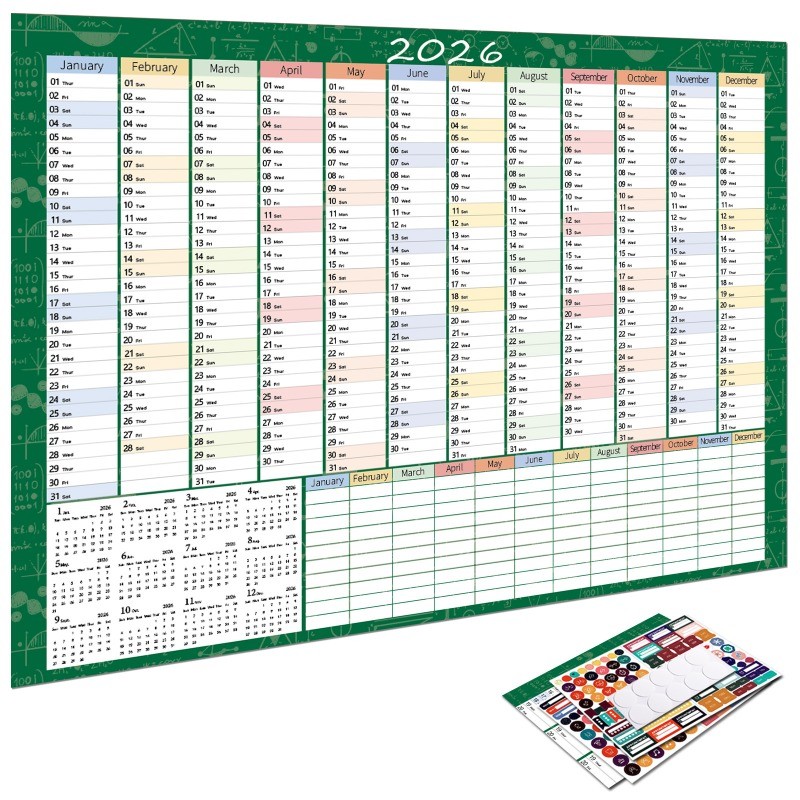 2026 Wall Calendar Big Size Planner With Labels Monthly Schedule Office Wall Mount Desk Calendar Plan Journal Kalendar