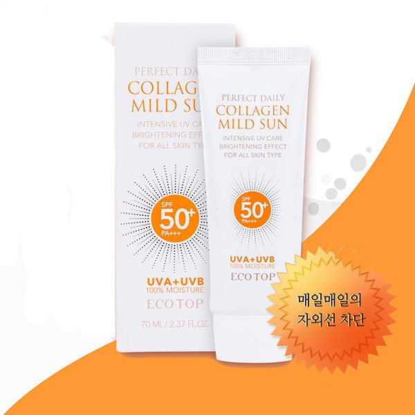 Chính hãng Kem Chống Nắng EcoTop Perfect Daily Collagen Mild Sun SPF50+ PA++ (70ml)