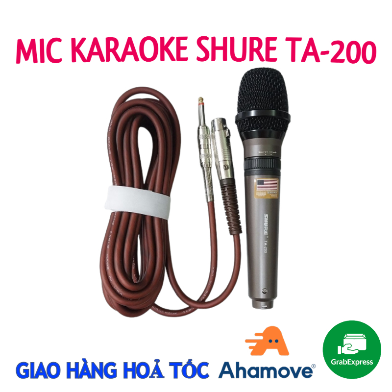 Mic Hát Karaoke, Micro Có Dây, Micro Karaoke Shure Ta 200, Micro Shure Hát Hút Mic, Giảm Hú Tốt, Dây Dài 5m, Mic Hát Karaoke, Hát Văn Dùng Cho Gia Đình, Sự Kiện, Bảo Hành 1 Năm.