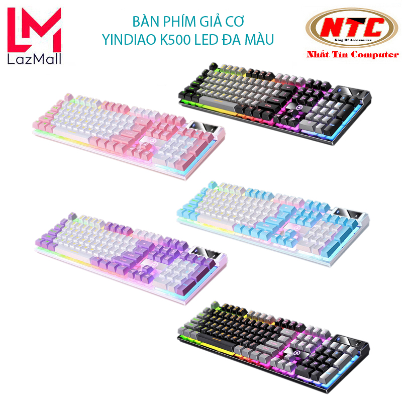 Bàn phím giả cơ gaming NTC Yindiao K500 led đa màu