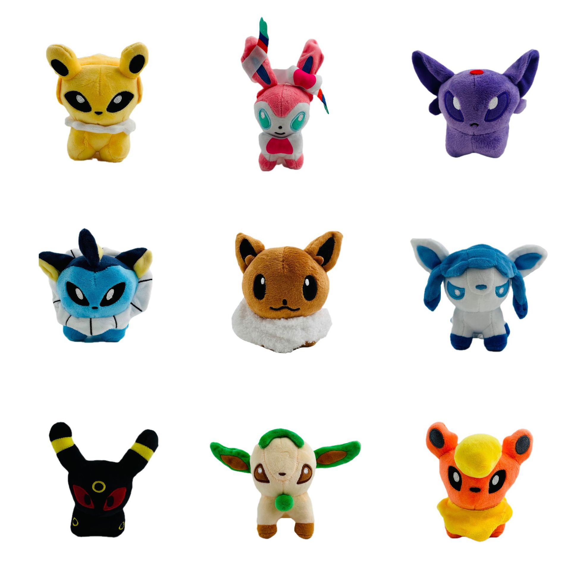 Pokemon Q Version Eeveelution Plush Dolls Gift For Kids Sylveon Leafeon Espeon Umbreon Vaporeon Toys For Kids