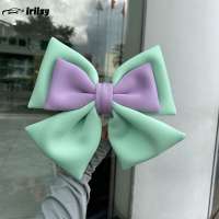 iriisy Dual-color Bow Motorcycle Helmet Decoration Electric Bike Helmet Accessories for Car Body Decoration Bowknot For Girl Women