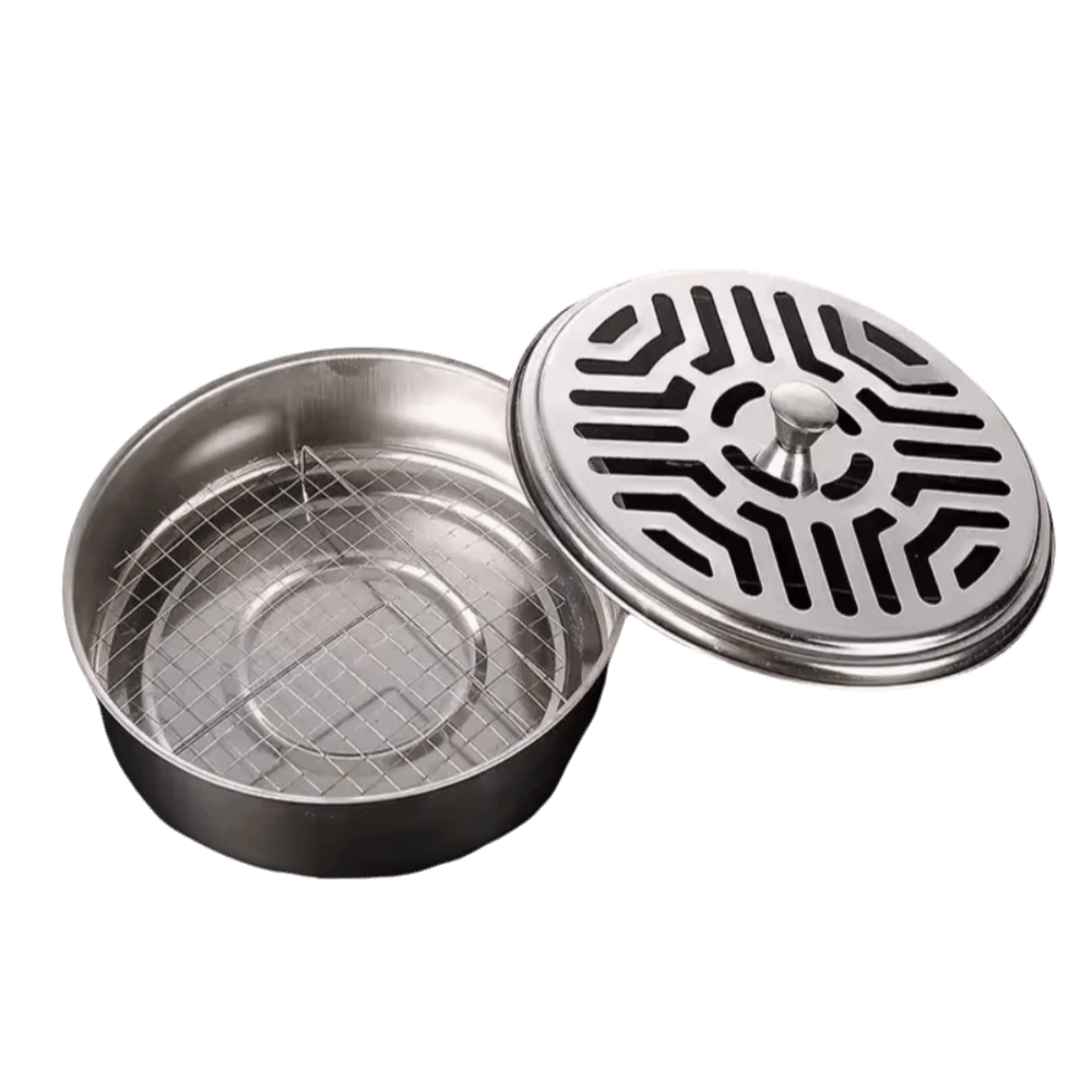 CHENJIE Fireproof Mosquito Coil Tray Stainless Steel Anti-scalding Mosquito Coil Box Tools Portable Aromatherapy Tray Household