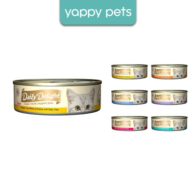 (80g) Daily Delight Pure Cat Canned Food (6 Flavours Available - Skipjack Tuna White & Chicken)