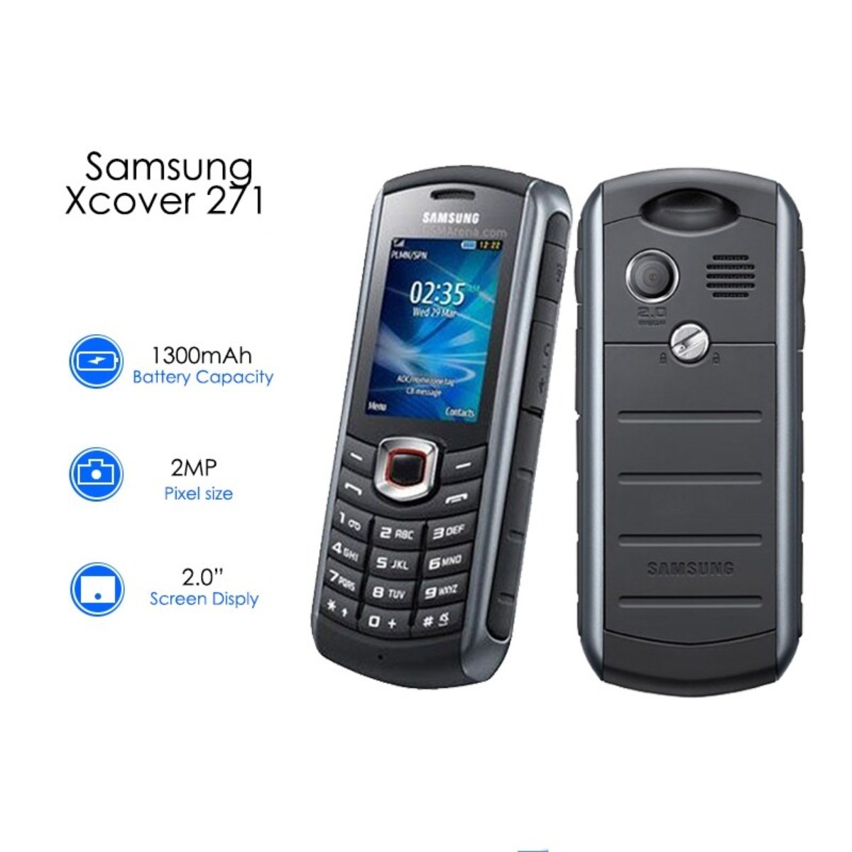 Samsung Xcover B2710 Unlocked 1300mAh 2MP GPS 2.0 Inches 3G Waterproof Mobile Phone ราคา 1,924 บาท*ส่งฟรี