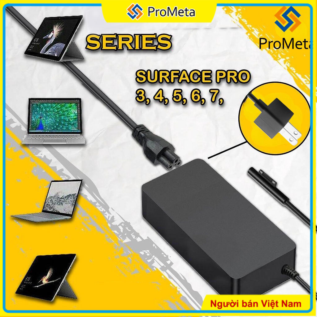 Bộ Sạc Nguồn 44W 15V 4A 65W PD Charger Cho Microsoft Surface Pro 7 6 5 4 3 8 9 X Go 1 2 3 Book Lapto