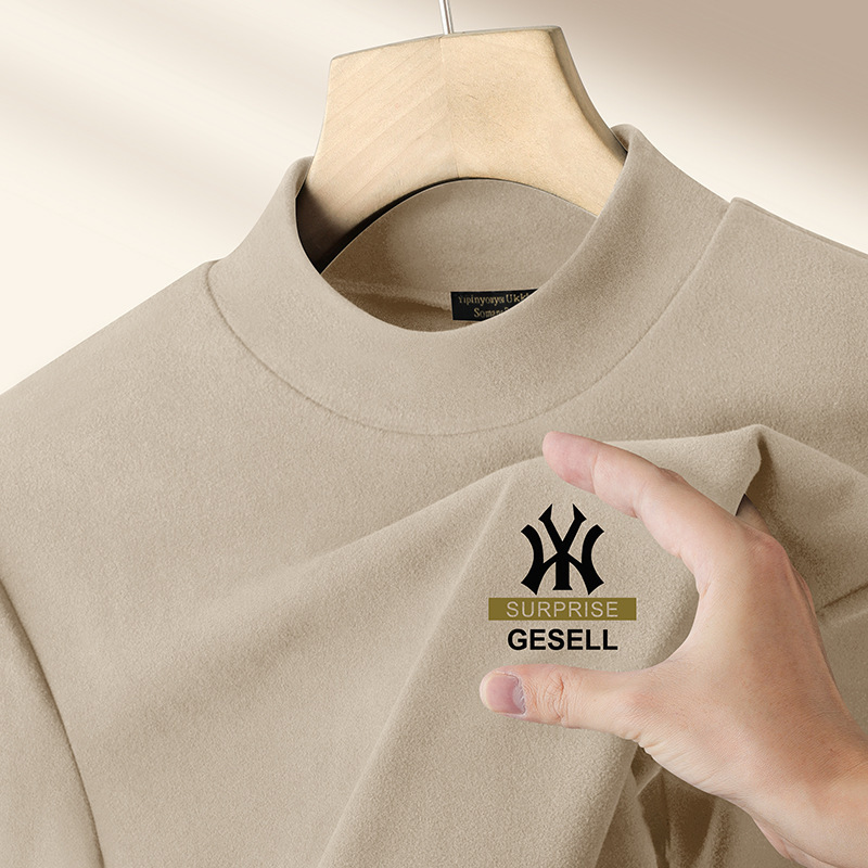 Áo Phông Dài Tay Cổ Cao Lót Nhung Hai Mặt Kiểu Đức Áo Mặc Trong Cổ Lỡ Giữ Ấm Lót Nhung Mẫu Mới Thu Đông Cho Nam