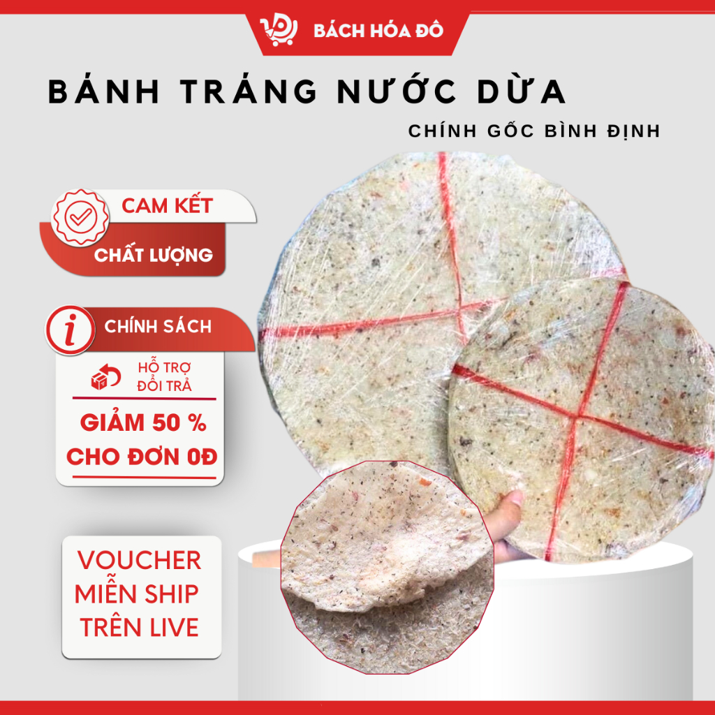 Bánh tráng nước dừa đặc sản tam quan bình định shop bách hóa đô