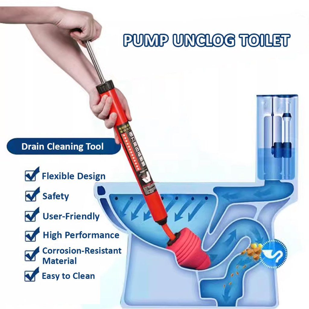 Powerful Manual Pneumatic Toilet Plunger - Unblocker by 