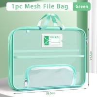 CLARO Mesh File Bag Large Opening Handheld Document Folder Multi-functional Stationery Organizer Bag Students