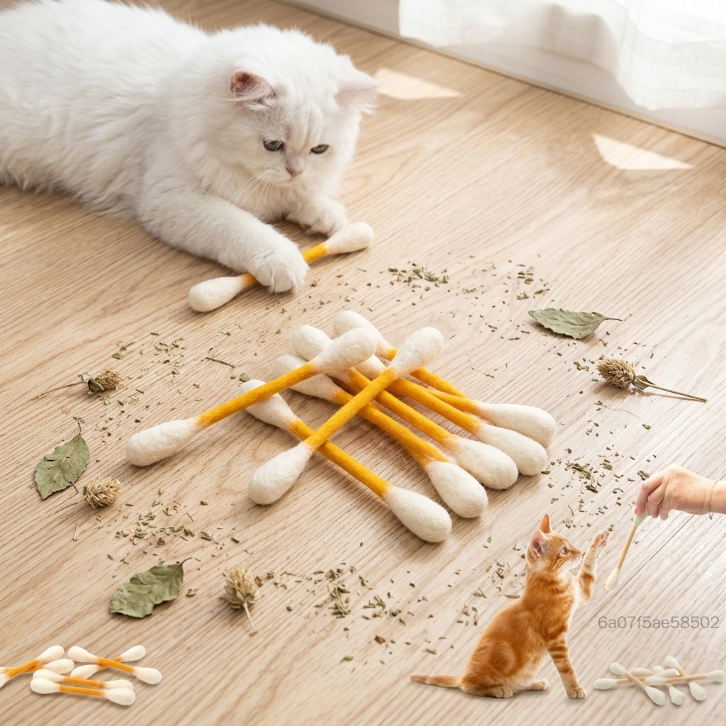 Catnip Wool Nỉ Đồ chơi cho mèo Tăm bông quá khổ Hình dạng Chơi tương tác