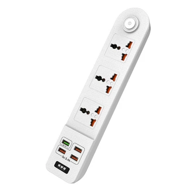 Multi-Function Power Strip Expander 3 Sockets 4 Smart USB Flame-Retardant Square Smart Home Sockets